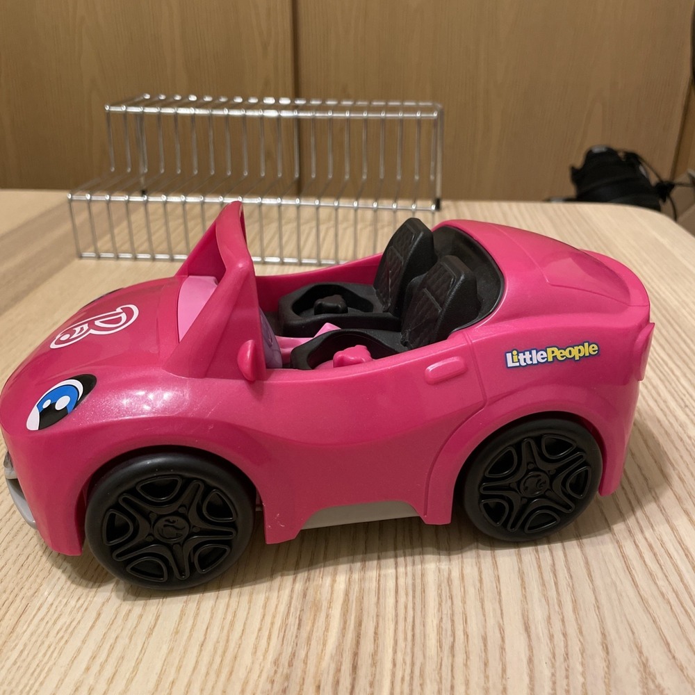 2022 Little People Barbie Toy Car w/ Music Sounds Pink Convertible